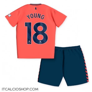 Everton Ashley Young #18 Seconda Maglia Bambino 2023-24 Manica Corta (+ Pantaloni corti)